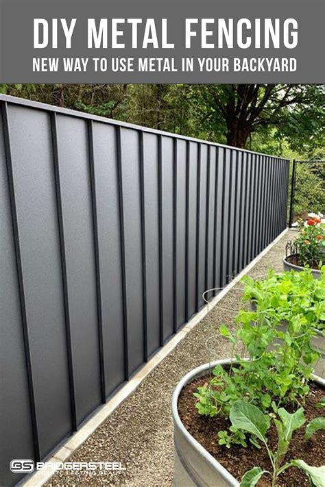 modern sheet metal fence|backyard metal fence ideas.